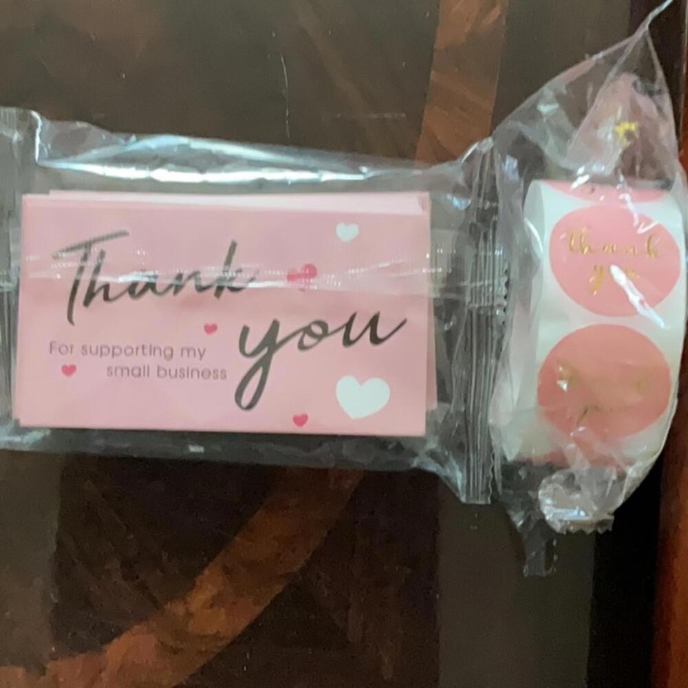 550 Thank you business cards and stickers